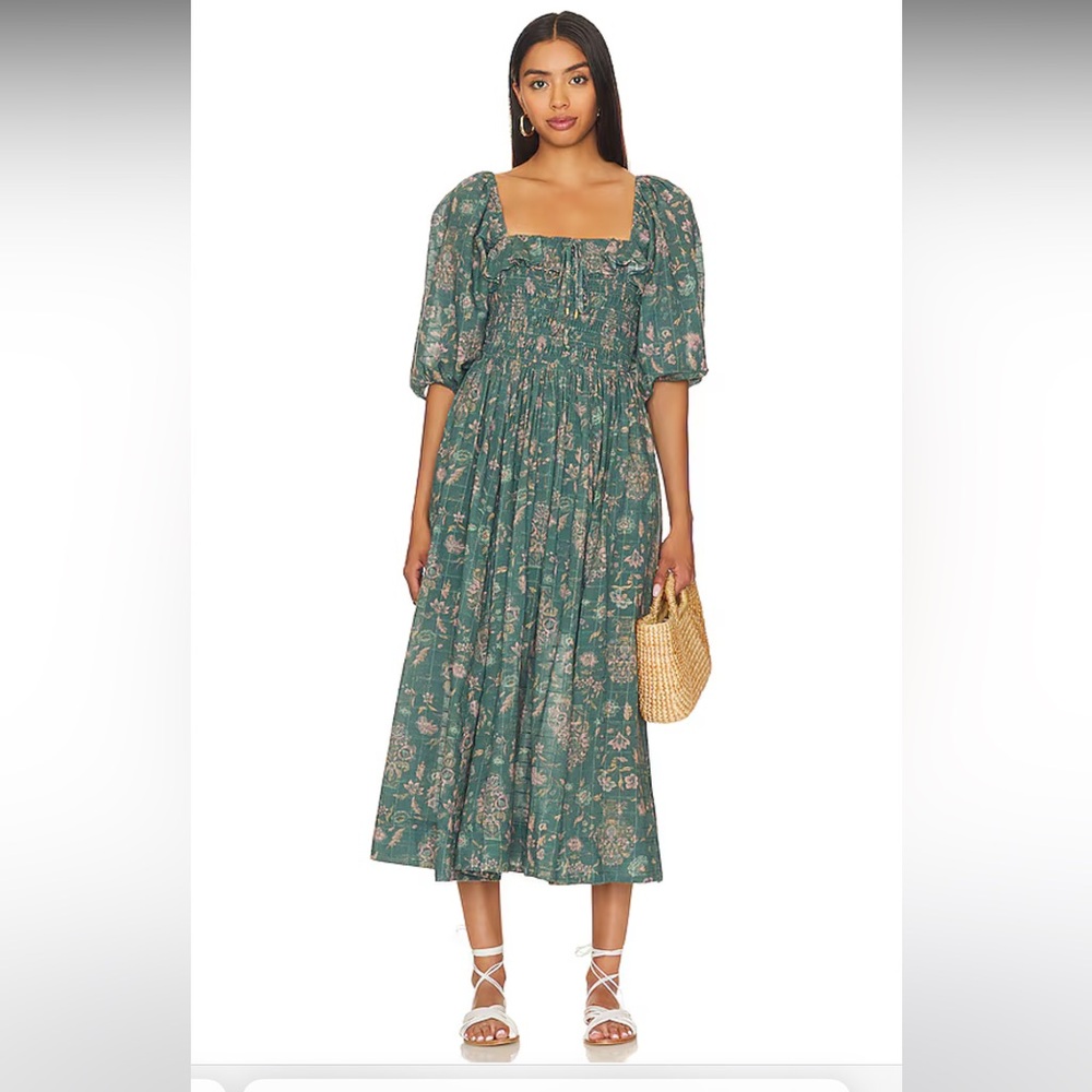 Free People Oasis Midi Dress in Green
